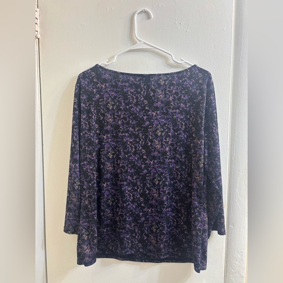 Carmen Marc Valvo Sleeve 3/4 Blouse Purple Size XL - Picture 3 of 10